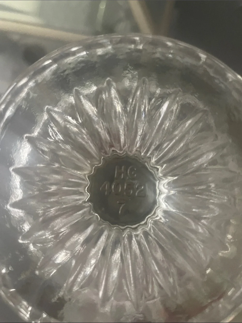 Hoosier Vintage  Clear Pressed Glass Pedestal Compote